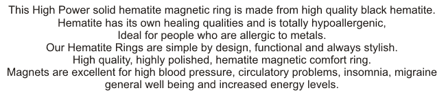 Solid hematite magnetic ring information