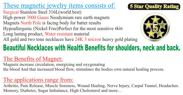Stainless steel magnetic necklaces information