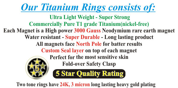 Our Titanium Rings consists of: Ultra Light Weight - Super Strong