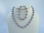 Magnetic Beaded Pearls Necklace Bracelet Set - 1BPNB3
