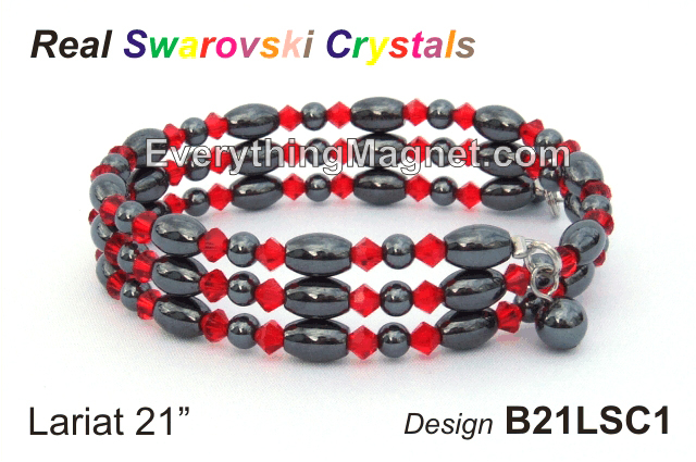 Magnetic Multipurpose Lariat 21" Swarovski Crystals - B21LSC1