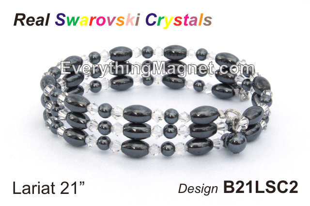 Magnetic Multipurpose Lariat 21" Swarovski Crystals - B21LSC2