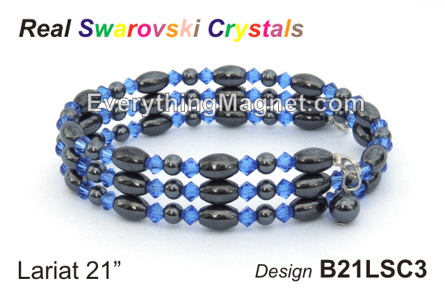 Magnetic Multipurpose Lariat 21" Swarovski Crystals - B21LSC3