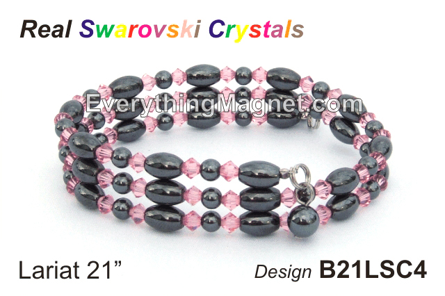Magnetic Multipurpose Lariat 21" Swarovski Crystals - B21LSC4