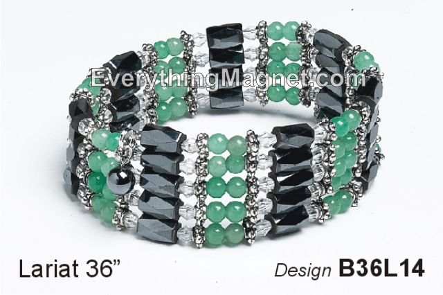 Magnetic Multipurpose Lariat 36"  Round Jade - B36L14