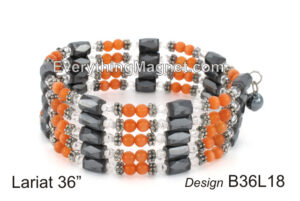 Magnetic Multipurpose Lariat 36″ Orange Cat’s Eye – B36L18