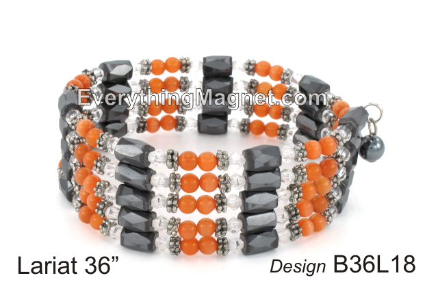 Magnetic Multipurpose Lariat 36" Orange Cat's Eye - B36L18