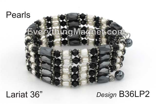 Magnetic Multipurpose Lariat 36" (Real Pearls) - B36LP2