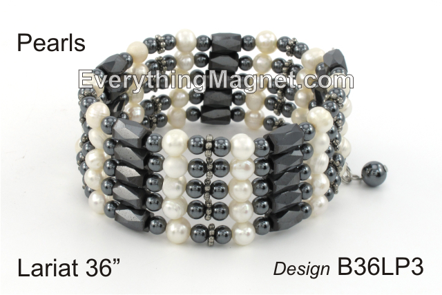 Magnetic Multipurpose Lariat 36" (Real Pearls) - B36LP3