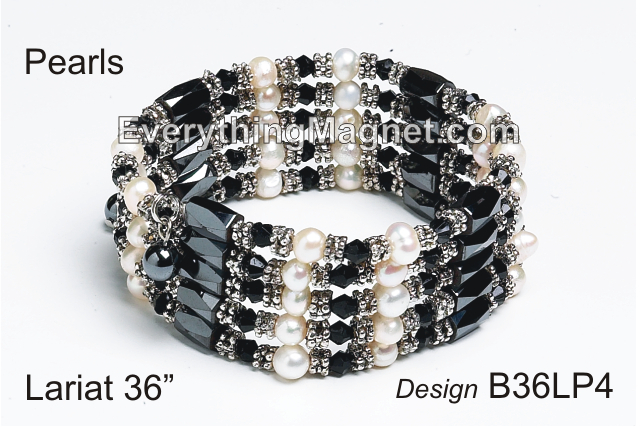 Magnetic Multipurpose Lariat 36"  (Real Pearls) - B36LP4
