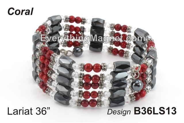 Magnetic Multipurpose Lariat 36" Round red Coral - B36LS13
