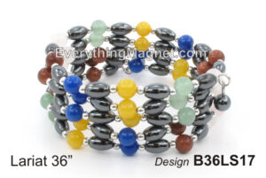 Magnetic Multipurpose Lariat 36″ Semi Precious Stone – B36LS17