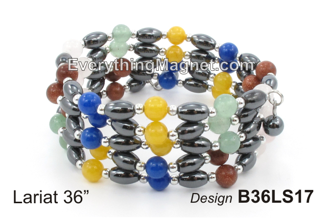 Magnetic Multipurpose Lariat 36" Semi Precious Stone - B36LS17