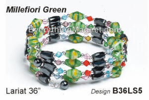 Magnetic Multipurpose Lariat 36″ Millefiori Green – B36LS5