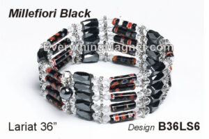 Magnetic Multipurpose Lariat 36″ Millefiori Black – B36LS6