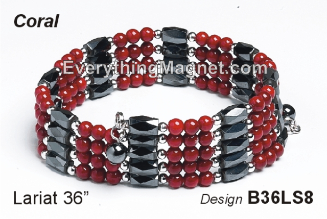 Magnetic Multipurpose Lariat 36" Round Red Coral - B36LS8
