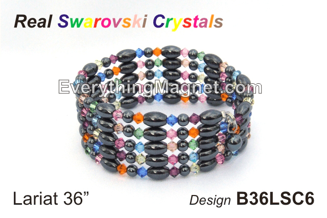 Magnetic Multipurpose Lariat 36" Swarovski Crystals - B36LSC6