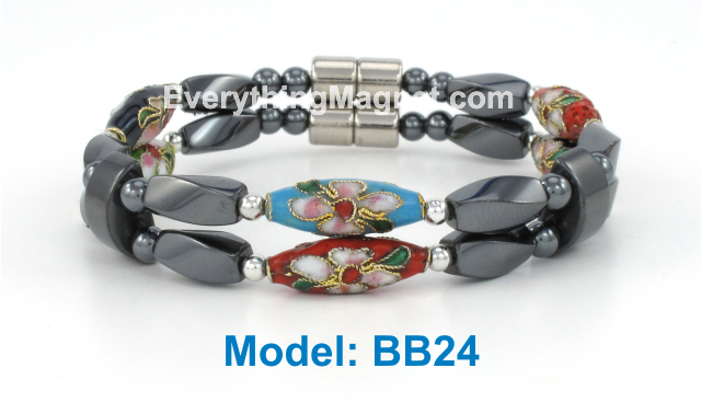 High Power Magnetic Beaded CloisonnÃ© Bracelet - BB24