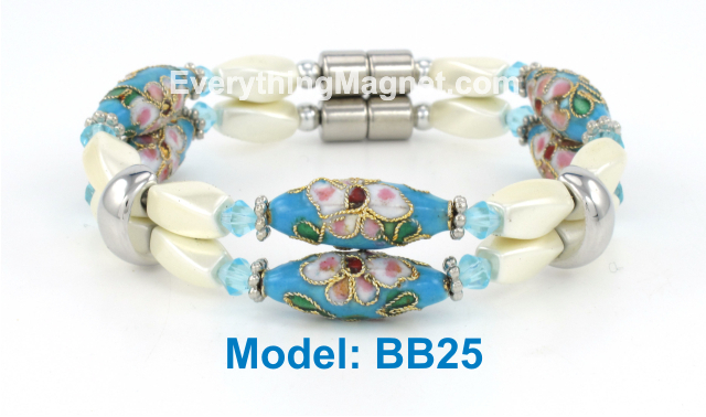 High Power Magnetic Beaded Cloisonné Bracelet - BB25