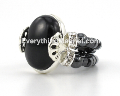 Magnetic Double Loop Hematite Ring - BBDR9