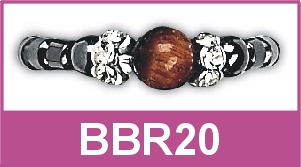 Black Magnetic Beaded Ring – Tiger Eye – BBR20