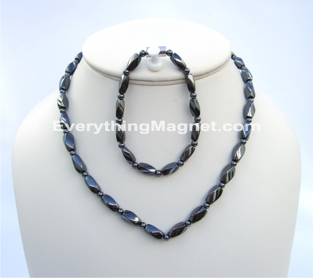 Magnetic Beaded Necklace Bracelet Set - BNB11