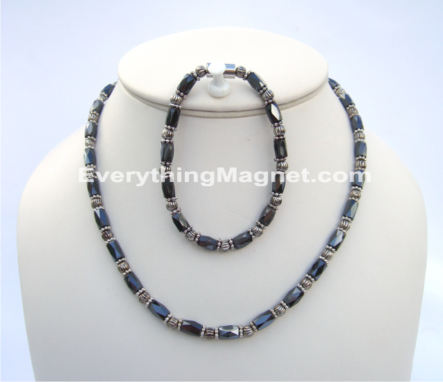 Magnetic Beaded Necklace Bracelet Set - BNB13