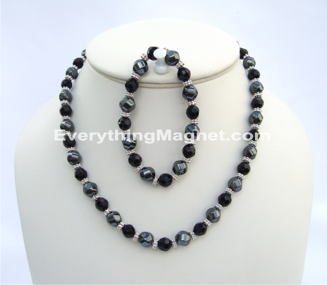 Magnetic Beaded Necklace Bracelet Set - BNB2