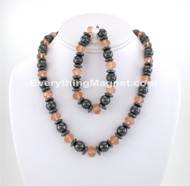 Magnetic Beaded Necklace Bracelet Set - BNB31