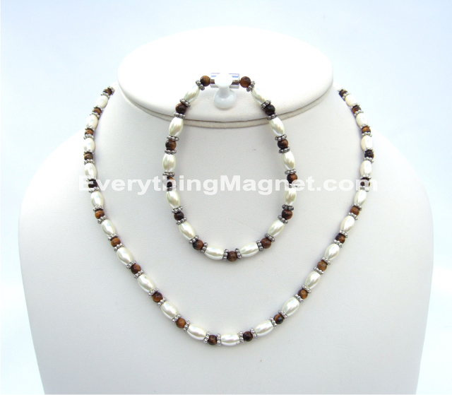 Magnetic Beaded Necklace Bracelet Set - BNB5