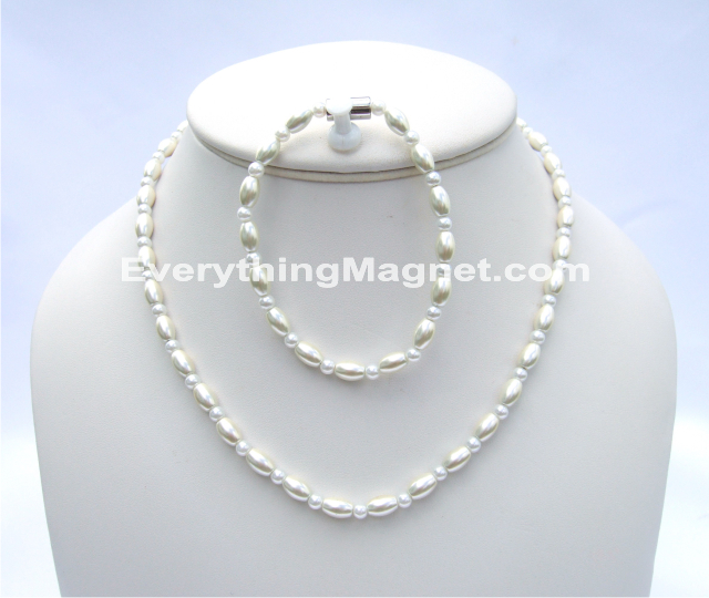 Magnetic Beaded Necklace Bracelet Set - BNB7