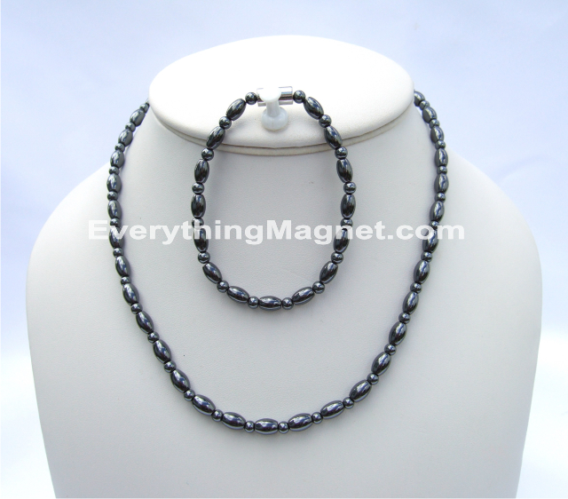 Magnetic Beaded Necklace Bracelet Set - BNB8