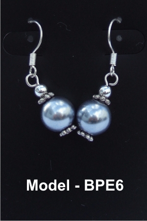 Pewter Magnetic Beaded Pearl Earrings – BPE6