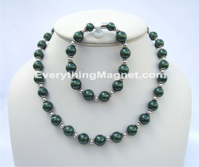 Magnetic Beaded Pearls Necklace Set - BPNB1