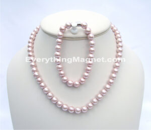 Magnetic Beaded Pearl Necklace, Bracelet Set – BPNB11