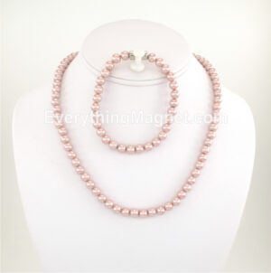 Magnetic Beaded Pearl Necklace, Bracelet Set – BPNB11S