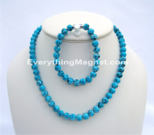Magnetic Beaded Pearl Necklace Bracelet Set – BPNB16