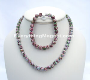 Magnetic Beaded Pearls Necklace Bracelet Set – BPNB17