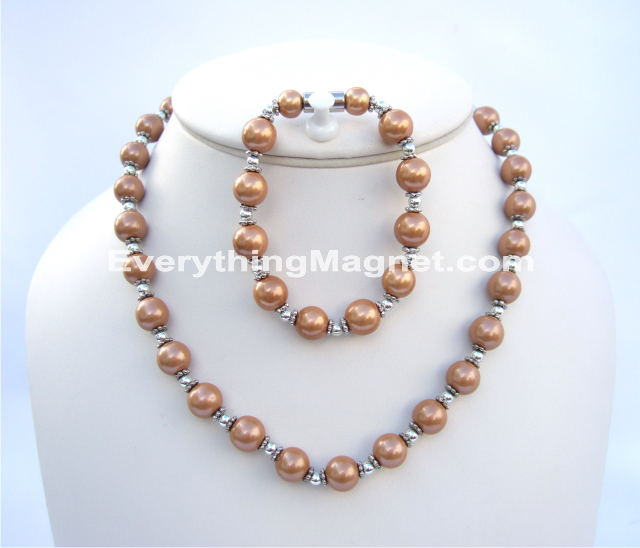 Magnetic Beaded Pearls Necklace Set - BPNB2