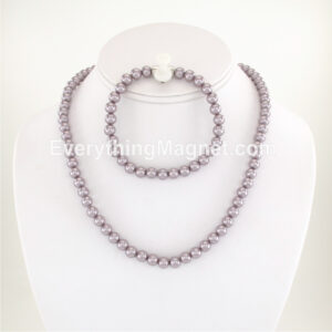 Magnetic Beaded Pearl Necklace, Bracelet Set – BPNB22S