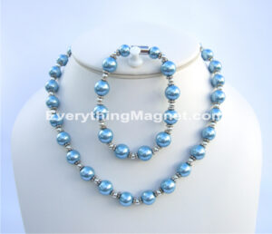 Magnetic Beaded Pearls Necklace Bracelet Set – BPNB4