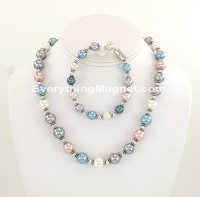 Magnetic Beaded Pearls Necklace Set - BPNB5