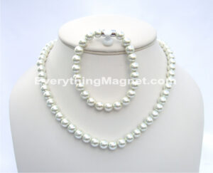 Magnetic Beaded Pearl Necklace, Bracelet Set – BPNB9