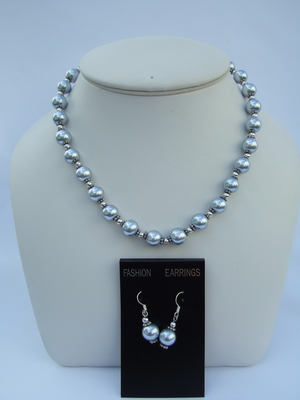 Magnetic Beaded Pearls Necklace Earrings Set – BPNE5