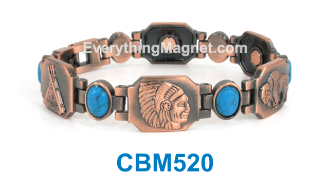 Magnetic Copper Bracelet - Turquoise Gemstone - CBM520