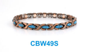 Magnetic Copper Bracelet – Turquoise Gemstone – CBW49S