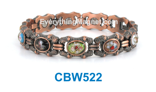 Magnetic Copper Bracelet - Multicolored CloisonnÃ© - CBW522