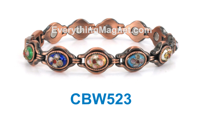 Magnetic Copper Bracelet - Multicolored Cloisonné - CBW523