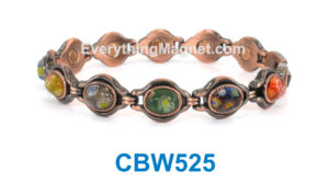 Magnetic Copper Bracelet – Multicolored Millefiori – CBW525