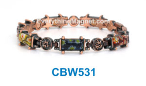 Magnetic Copper Bracelet – Multicolored Millefiori – CBW531